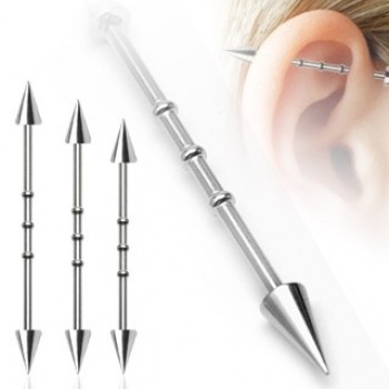 Notched Spike Industrial Barbell